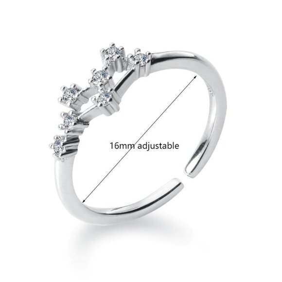 🌸Zodiac Constellations Sagittarius Silver Size Adjustable Ring For Women, F182 - Picture 2 of 5